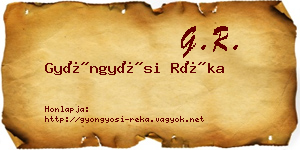 Gyöngyösi Réka névjegykártya